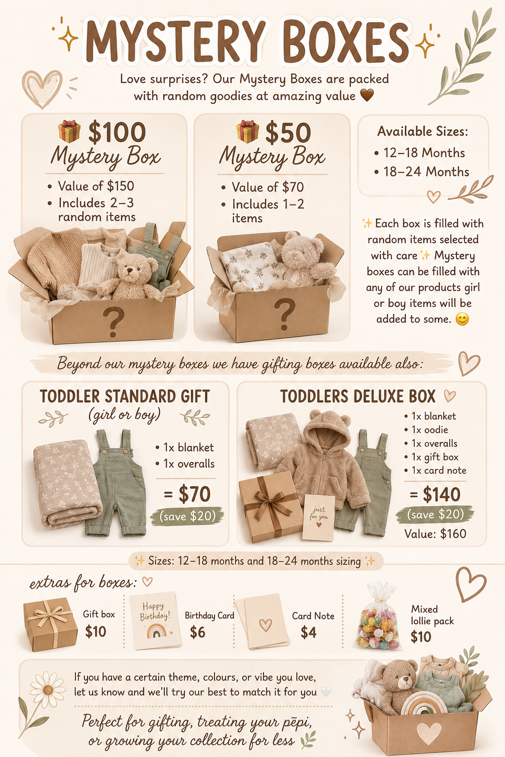 Pēpi Boxes (12-18 months & 18-24 months)